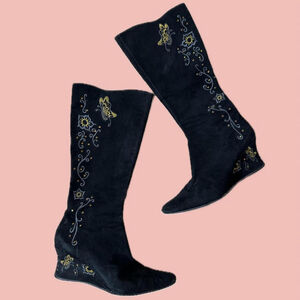 Donald J Pliner Embroidered Butterfly & Flower Boots - Size 8